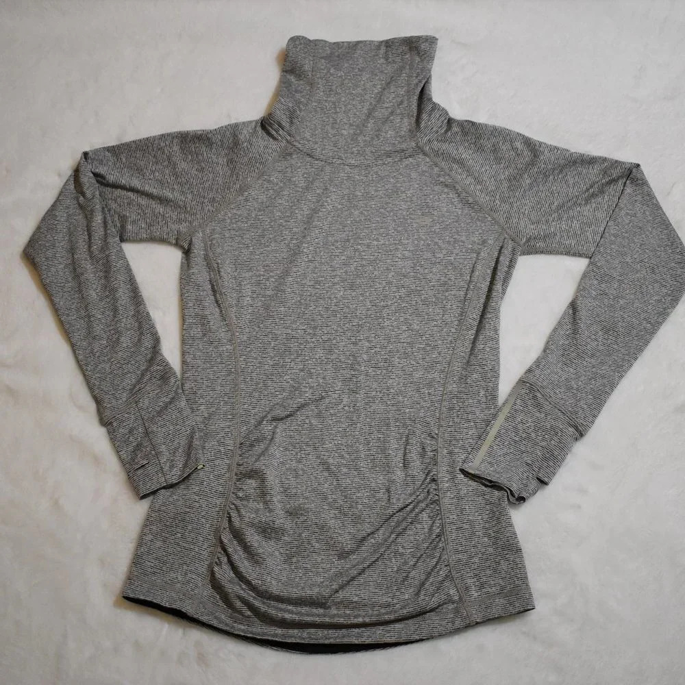 New Balance Space Dye Knit Turtleneck Top Sz XS Performance Sporty Workout